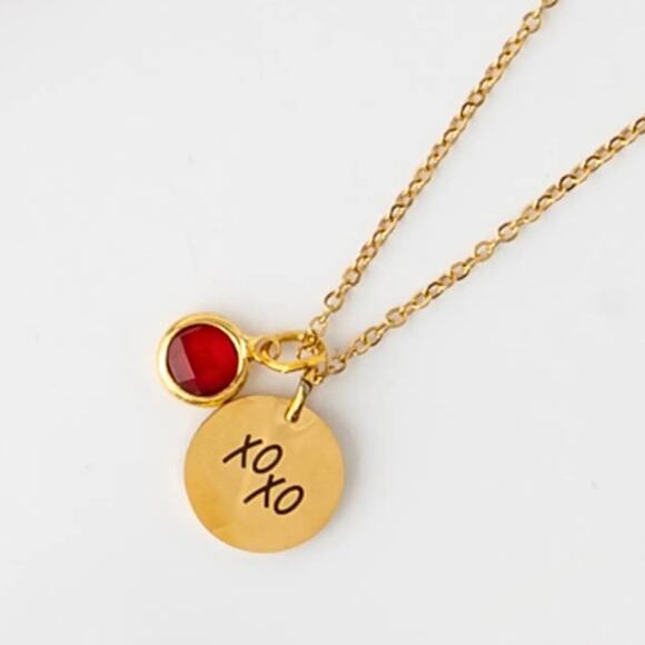 New Plunder "XOXO" 18K Gold Engraved Necklace (18"-20.5") (24/7 Wearability) - Picture 2 of 6